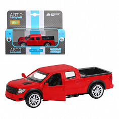 1251273JB ТМ "Автопанорама" Машинка металл. 1:52 Ford F-150 SVT Raptor-2, красный, инерция, откр. д