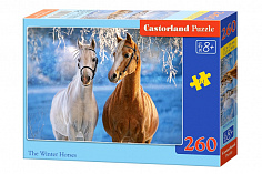 Пазлы B2-27378 Лошади зимой, 260 деталей MIDI Castor Land