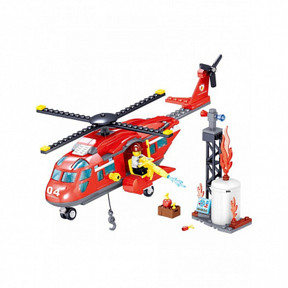 Фото Г0218 Конструктор LELE Городской Герой Пожарный вертолет. 252 детали. 32.5х22.5х6 см. QL0218(24/48)