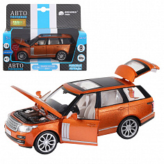 1251296JB ТМ "Автопанорама" Машинка металл., 1:34 2013 Range Rover, оранжевый,инерция, свет, звук, о