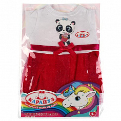 OTF-2206D-RU Одежда для кукол 40-42см платье панда КАРАПУЗ