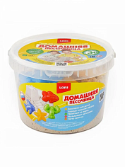 LORI Дп-003 Домашняя песочница "Морской песок" 1,5 кг, формочки, совочек