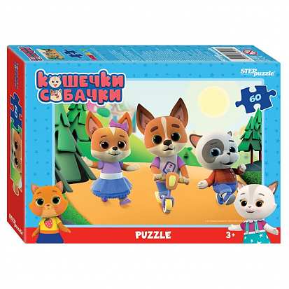 Фото товара 81214 Пазл 60 Кошечки и собачки 81214 Степ /48/