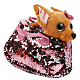 миниатюра CT-AD191170-PINK Мягкая игрушка собачка 15см в розовой сумочке из пайеток, в пак МОЙ ПИТОМЕЦ
