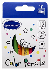 Набор цветных укороченных карандашей ACMELIAE шестигранные, 12цв. в картонном футляре (9603-12) (1/2
