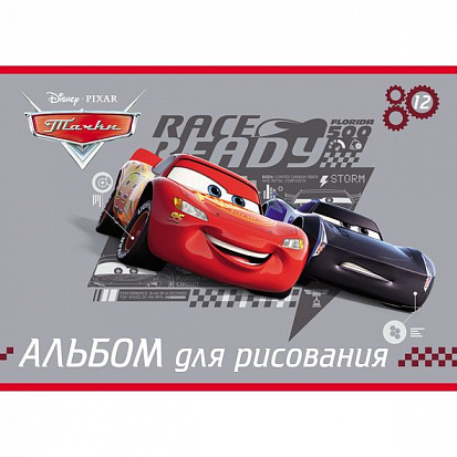 Фото товара 056926 Альбом для рисования ХАТБЕР А4 12 листов "ТАЧКИ (DISNEY)", скоба (1/9/90) (12А4В_Тачки) (0569