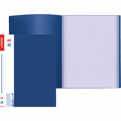 Фото Папка с файлами А4 deVENTE "DAILY", 10 файлов, пластик, с карманом, синяя, фактура песок (3100407)