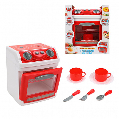 2306 Игровой набор Бытовая техника, в комплекте Плита, предметов 7шт, свет, звук, эл.пит ААх3шт не в фото