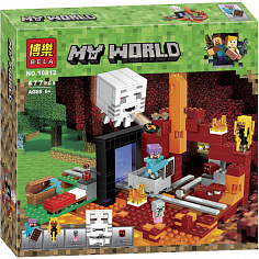 10812 Конструктор LARI Мой мир портал в подземелье+1 фигурка+4 существа 477 дет.