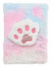 МС-7605 Блокнот 80л # 21*15см ЛАПКА меховая обложка