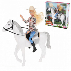 8466 white Игр. наб. Defa Lucy "На прогулке", в компл. кукла 29см, предм. 2шт., кор.