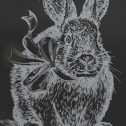 Фото 100SCRATCHART-SLV-RABBIT Гравюра 18*24 см кролик, серебряная МУЛЬТИ АРТ