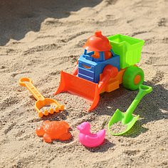 726-58 Набор для песочницы Бульдозер (4 предмета), 2 вида в ассорти [цена за шт.] (726-58)