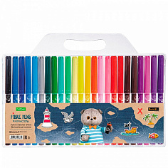 Х-FP_081060 Фломастеры 24 цв. "ECO" -Кот Басик- в блистере с европодвесом