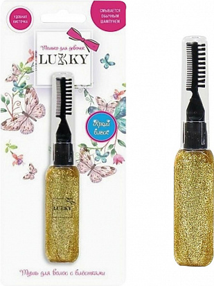 Фото товара Lukky Т16158 тушь для волос с золотыми блёстками 15 мл, блистер 