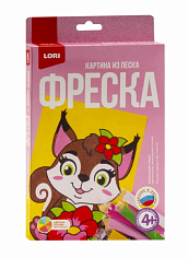 LORI Пз/ф-016 Фреска. Картина из песка "Белочка с цветком"