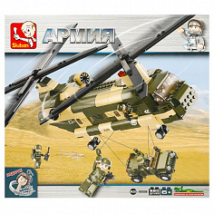 M38-B0508 Конструктор пласт. вертолет с фигурками, 520дет. в русс. кор.