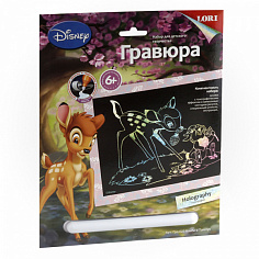 LORI Грд-023 Гравюра Disney большая с эффектом голографик "Бэмби и Топотун"