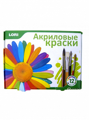 Фото товара LORI Акр-003 Акр-003 Краски акриловые, 12 цв. по 20 мл