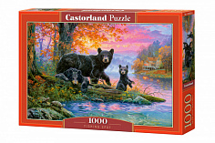Пазлы C-104727 Медведи на рыбалке, 1000 деталей Castor Land