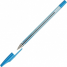 Ручка шариковая BASIR, 0,7 мм, пластик, полупрозрачный синий корпус, металлический наконечник, синий