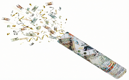 Фото товара Хлопушка пневманическая РУБЛИ 40см BF-6