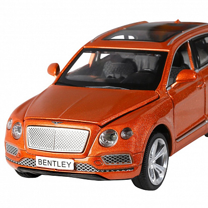 Фото 1251301JB ТМ "Автопанорама" Машинка металл., 1:34 Bentley Bentayga, оранжевый, инерция, свет, звук, 