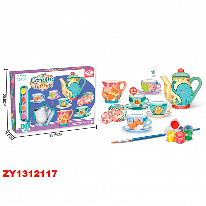 Фото товара YS208675 Набор посуды 868-E18 керамика с красками в коробке