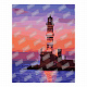 миниатюра Кпн-252 Картина по номерам на картоне 40*50 см "Вечерний маяк"