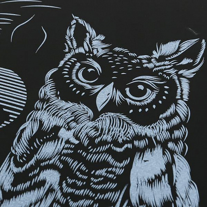 Фото 100SCRATCHART-SILV-OWL Гравюра 18*24 см сова, серебряная MultiArt