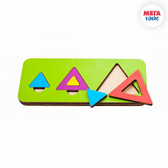 МТ А04078 Вкладыш 6 элементов треугольник (по системе раннего развития) цвет в асс-те