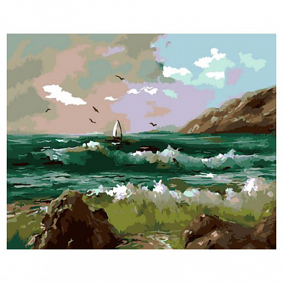 Фото LORI Кпн-201 Картина по номерам на картоне 40*50 см "Море"
