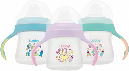 Фото товара LUBBY20670 LUBBY Поильник-непроливайка со сменным носиком "Малыши и Малышки", от6 мес.,250 мл.,поли