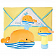 миниатюра 939562 Подарочный набор "Веселый кит": полотенце, погремушка и подушка