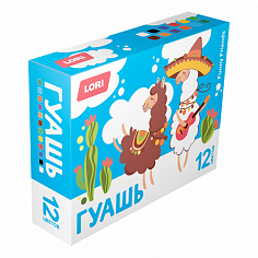 LORI Гф-003 Гуашь FUNNY FRIENDS, 12 цветов по 15 мл