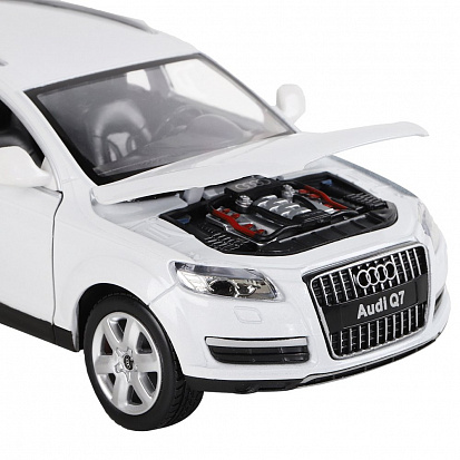 Фото 1200118JB ТМ "Автопанорама" Машинка металл. 1:24 Audi Q7, белый, свободный ход колес, откр. двери, к