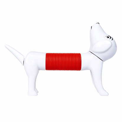 Фото ВВ5756 Игрушка-антистресс собачка трубочка Bondibon, Blister, бело-красная