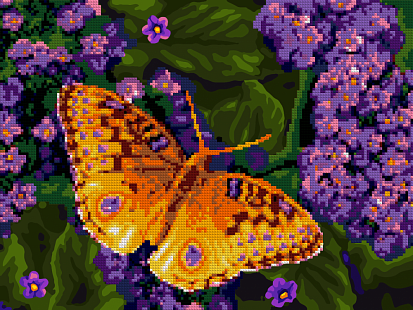 Фото LORI Ам-010 Алмазная мозаика 30*40 см (частичное заполнение) "Фиолетовые цветочки"