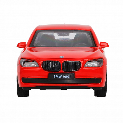 Фото 1200131JB ТМ "Автопанорама" Машинка металл. 1:46 BMW 760 LI, красный, инерция, откр. двери, в/к 17,