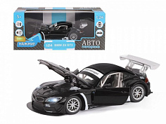 1200122JB Машинка металл., 1:24, BMW Z4 GT3, черный, свободный ход колес, откр. двери, капот, в/к 24