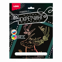LORI Гр-725 Скретчинг 18*24см Животные "Сказочный олень"