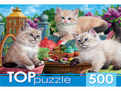 Фото товара ХТП500-5725 TOPpuzzle. ПАЗЛЫ 500 элементов. ХТП500-5725 НЕВСКИЕ МАСКАРАДНЫЕ КОТЯТА
