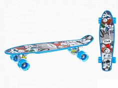 IT106620 Скейтборд пластиковый с принтом, широкие колеса PU со светом, стойка: алюминиевая, размер п