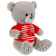 миниатюра M9848-22B Игрушка мягкая Стихи А.Барто медведь в футболочке с машинкой, 22см, муз.чип. Мульти-пульти