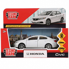 CIVIC-WT Машина металл "HONDA CIVIC", длина 12см, открыв. двери, инерц., белый, в кор. Технопарк
