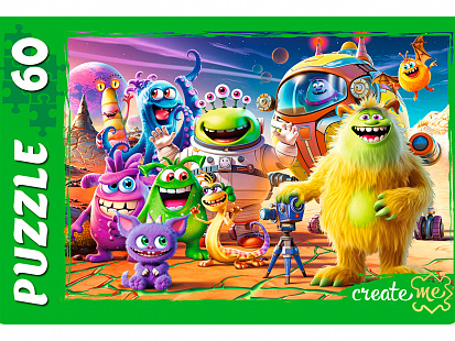 Фото товара П60-0435 ПАЗЛЫ 60 элементов. СЕМЕЙКА МОНСТРОВ № 2 (Арт. П60-0435)