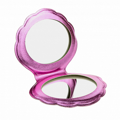 Фото Т21928 Lukky набор 3 в 1:расческа+зеркальце "Ракушки" в прозр.косметичке, цв.розовый (10317120/21122