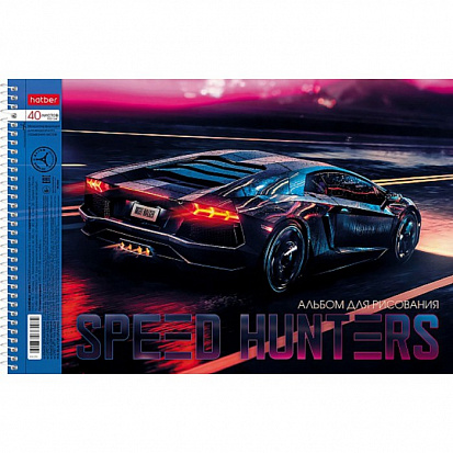 Фото товара Х-40А4Всп (085290) Альбом 40л А4 "Охотники за скоростью" спираль с перфорацией