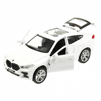 Фото X6-12-WH Машина металл BMW X6 длина 12 см, двери, багаж, инер, белый, кор. Технопарк