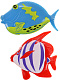 миниатюра M1500-8 Рыбалка пластиковая (20х50см) "Большой улов" (4 рыбки,удочка с катушкой,в блистере) (Арт. M1